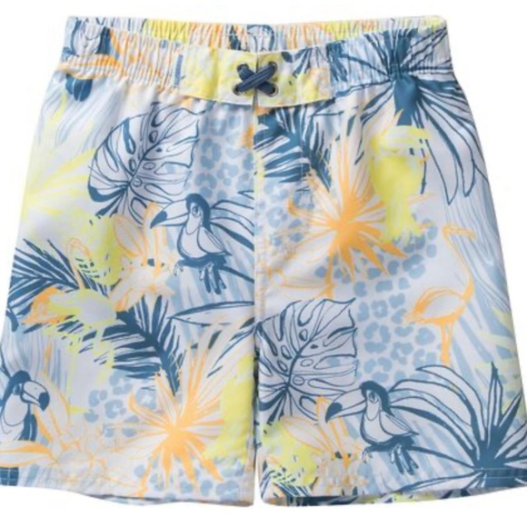 Rugged Butts Sz 6 Tropical Print Kid’s Swim Trunks - Picture 1 of 4